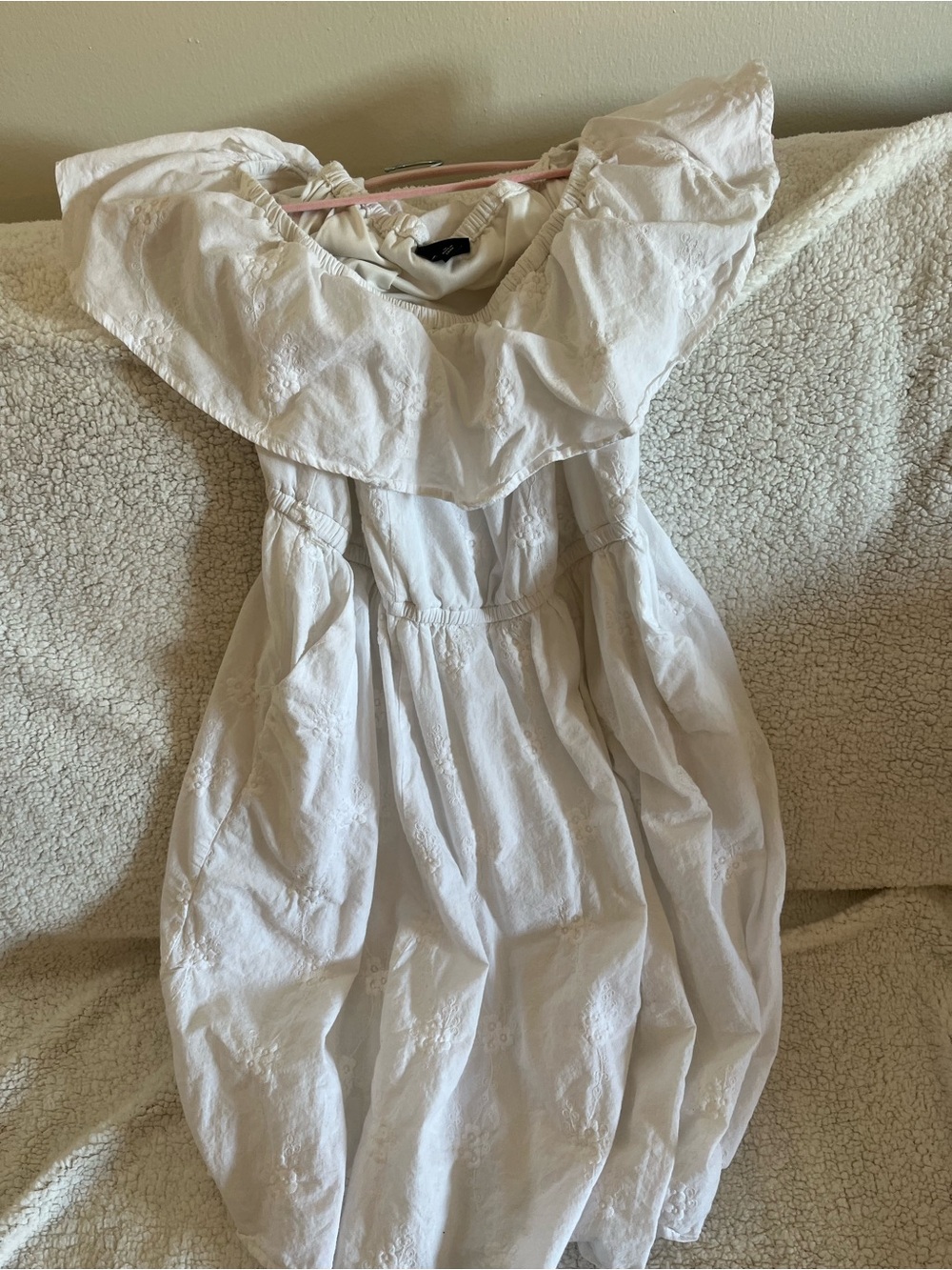 torrid White Eyelet Ruffle-Shoulder Dress size 0